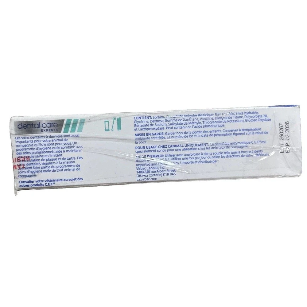 C.E.T. Enzymatic Toothpaste Eliminates Bad Breath Removing Plaque Tartar 2.5 Oz